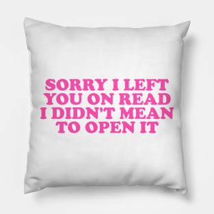 Sorry I Left You On Read Shirt, Y2K Clothing, Dank Meme Quote Shirt Out of Pocket Humor T-shirt Funny Saying Pillow