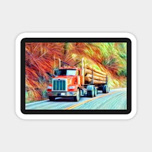 Peterbuilt Logging Truck Magnet