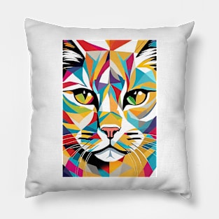 Cat Popart Rainbow Graffiti Portrait Pillow