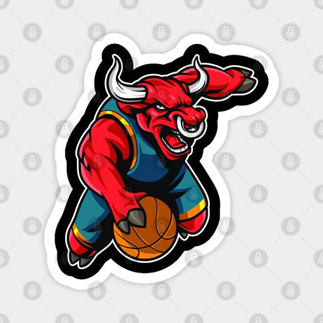 Bull Basketball Magnet by CandD