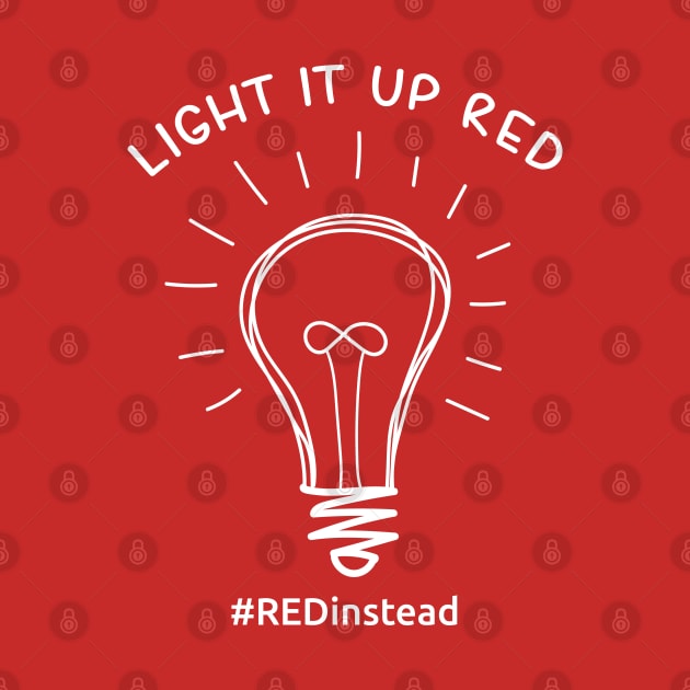 Light it up Red Acceptance of Autism by stuffbyjlim