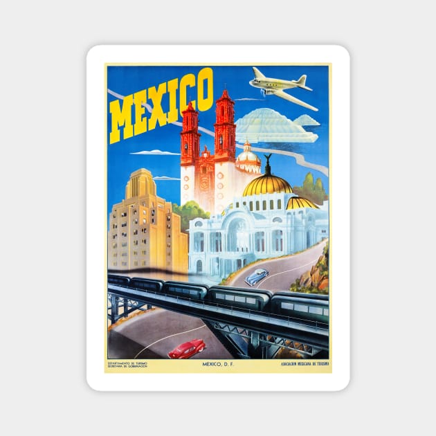 Vintage Travel Poster Mexico Magnet by vintagetreasure