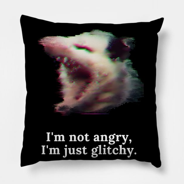 Glitchy possum Pillow by NightvisionDesign