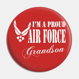 Best Gift for Grandson - I am a Proud Air Force Grandson Pin