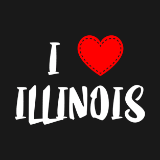 USA Proud American State Home Roots Gift - I Love Illinois T-Shirt