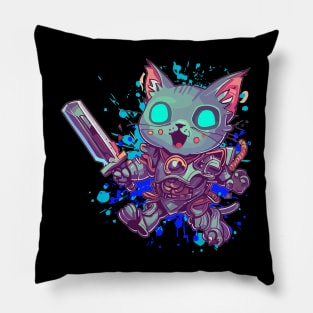 Zombie Cat Cyber Pillow