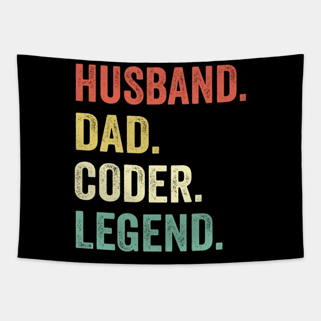 Husband Dad Coder Legend Tapestry by Wakzs3Arts