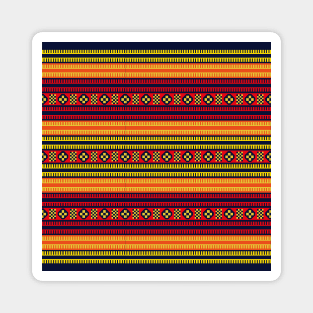 Native American Traditional Ethnic Tribal Indian Blanket Motif Pattern Magnet by oknoki