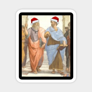 Philosophical Christmas Plato and Aristotle Magnet