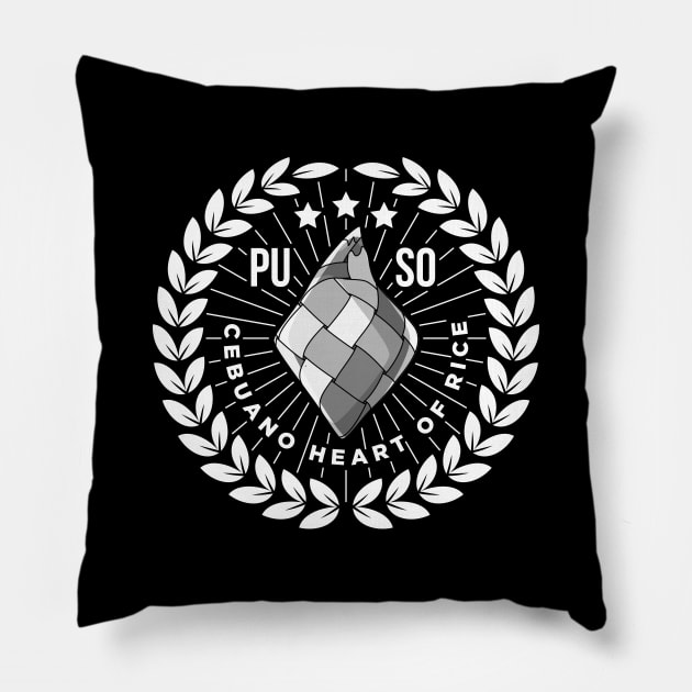 Puso Cebuano Heart Of Rice Funny Gift Cebu Philippines Pillow by teeleoshirts