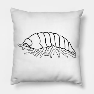 Pill Bug Outline (black) Pillow