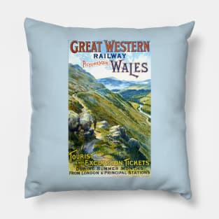 Vintage Travel Poster - Wales Pillow