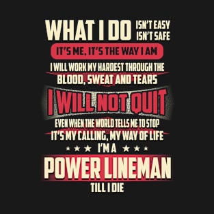 Power Lineman What i Do T-Shirt