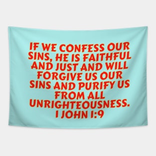 Bible Verse 1 John 1:9 Tapestry