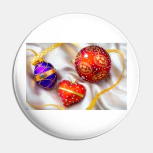 Christmas Heart And Beautiful Ornaments Pin