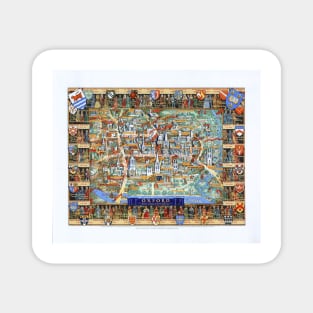 OXFORD university map ENGLAND dorm decor graduate Magnet