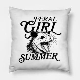 Feral-Girl-Summer-Opossum Pillow