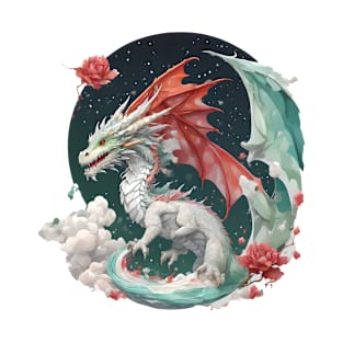 Chinese Dragon with Roses T-Shirt