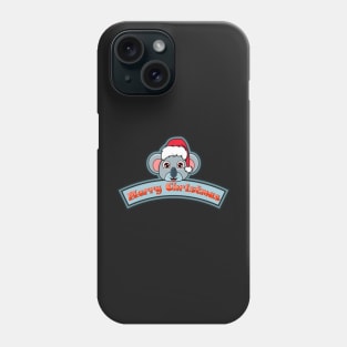 Sticker and Label Of  Koala Character Design and Merry Christmas Text. Phone Case