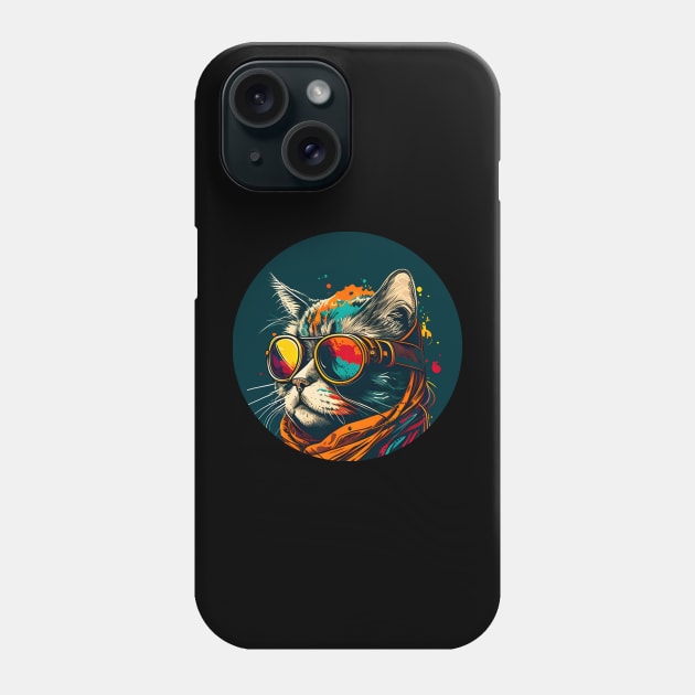 Cat Thinking About Life - Colorful Cat Kitten Lover Phone Case by Ray E Scruggs