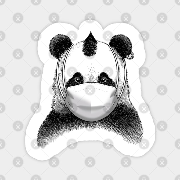 Mask Panda Magnet by albertocubatas