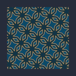 Dark Blue Geometric Pattern T-Shirt