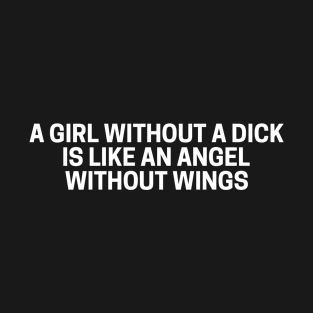 A Girl Without A Dick Is Like An Angel Without Wings T-Shirt