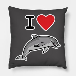 I Love Bottlenose Dolphins Pillow