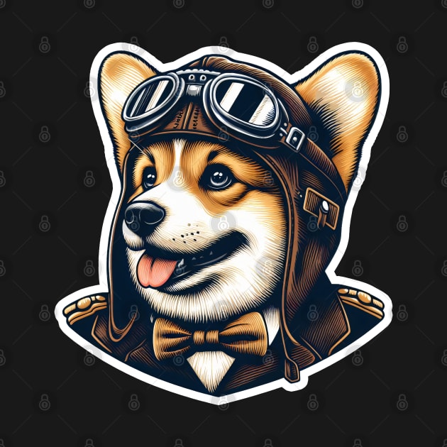 Corgi Pilot by k9-tee