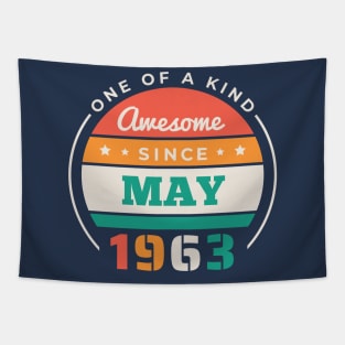 Retro Awesome Since May 1963 Birthday Vintage Bday 1963 Tapestry