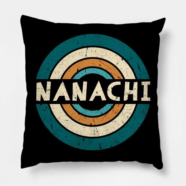 Retro Styles Nanachi Name Birthday 70s 80s 90s Circle Pillow by Amir Dorsman Tribal