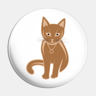 Cute brown cat Pin