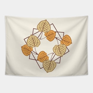 Aspen Leaves in Squares Tapestry