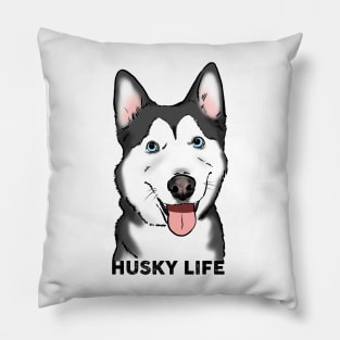 Husky Life Smiling Husky Dog Pillow