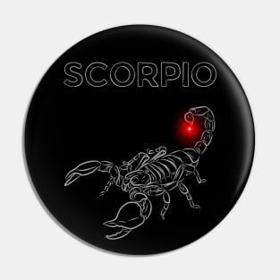 Scorpio | Evil Red Lighted Nail Scorpion Pin