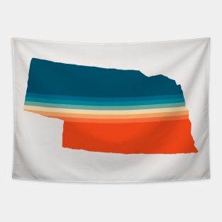 Nebraska State Retro Map Tapestry