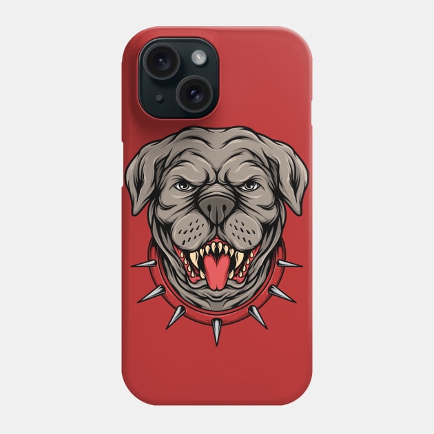 Mean Pitbull Head Phone Case by SLAG_Creative