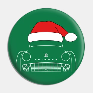 Triumph TR3 classic car Christmas hat edition white Pin