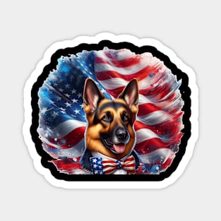 Patriotic Dogs of the United States of America - German Shepherd Magnet