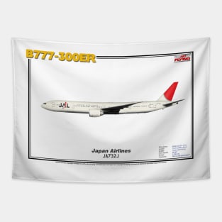 Boeing B777-300ER - Japan Airlines (Art Print) Tapestry