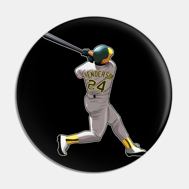 Rickey Henderson #24 Swings Power Pin by RunAndGow