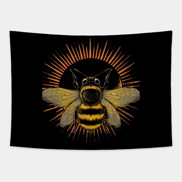 Hardworking Bees Buzzing Virtuosos Tapestry by PaladinoGift