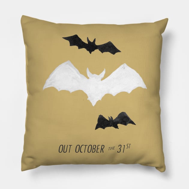 Bats out on Halloween Pillow by Kingrocker Clothing