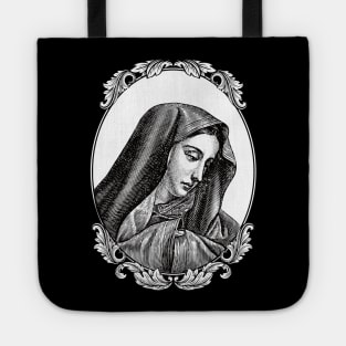 Vintage Virgin Mary Maria Portrait Tote