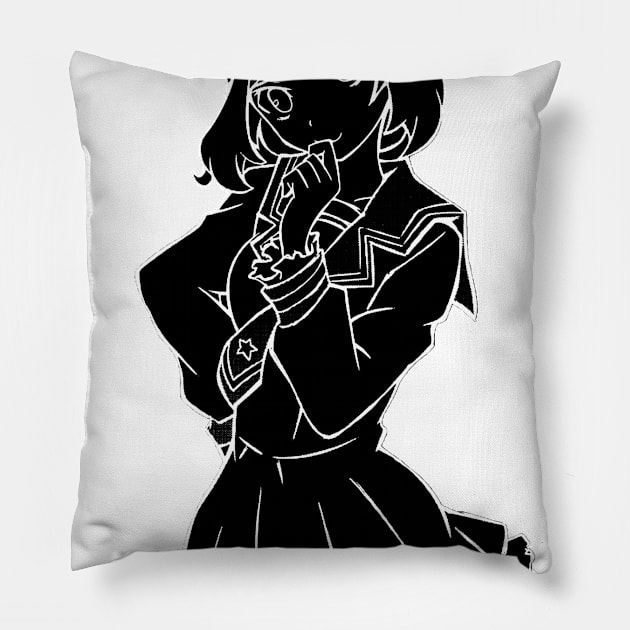 SCHOOL GIRL - SAD JAPANESE AESTHETIC Pillow by Poser_Boy