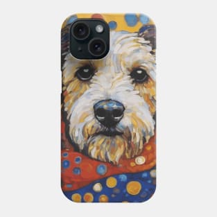 Gustav Klimt Style Dog with Colorful Scarf and Confetti Ears Phone Case