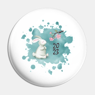 Rabbit Happy New Year 2023 Pin