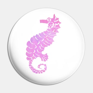 Seahorse Watercolor Design in Pinks and Purple Pin