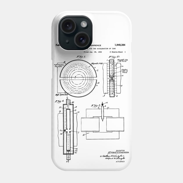 Particle accelerator patent 1934  cern nobel discovery quark nuclear Phone Case by Anodyle