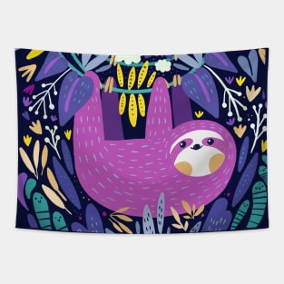 Purple Sloth Tapestry